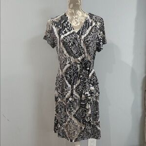 Alfani Black and White Animal Print Mini Dress